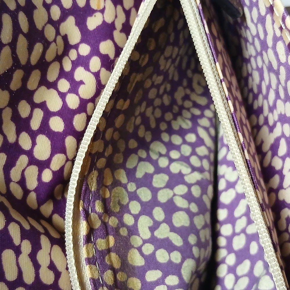 Fossil Vintage Brown Purple Bird Pattern Wallet GUC - Picture 10 of 12